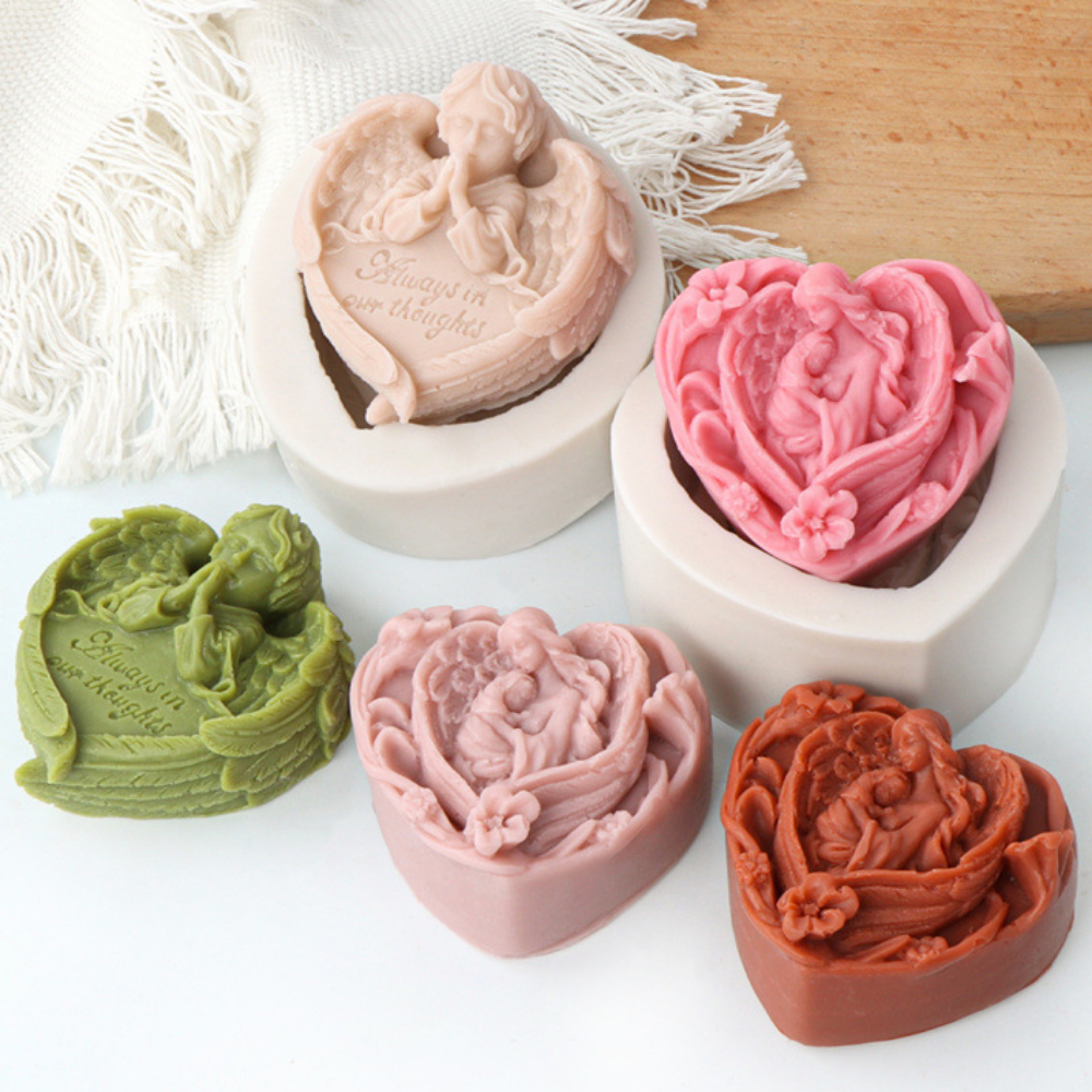 Candle Making Set - Prayer Angel Heart Soap Silicone Mould