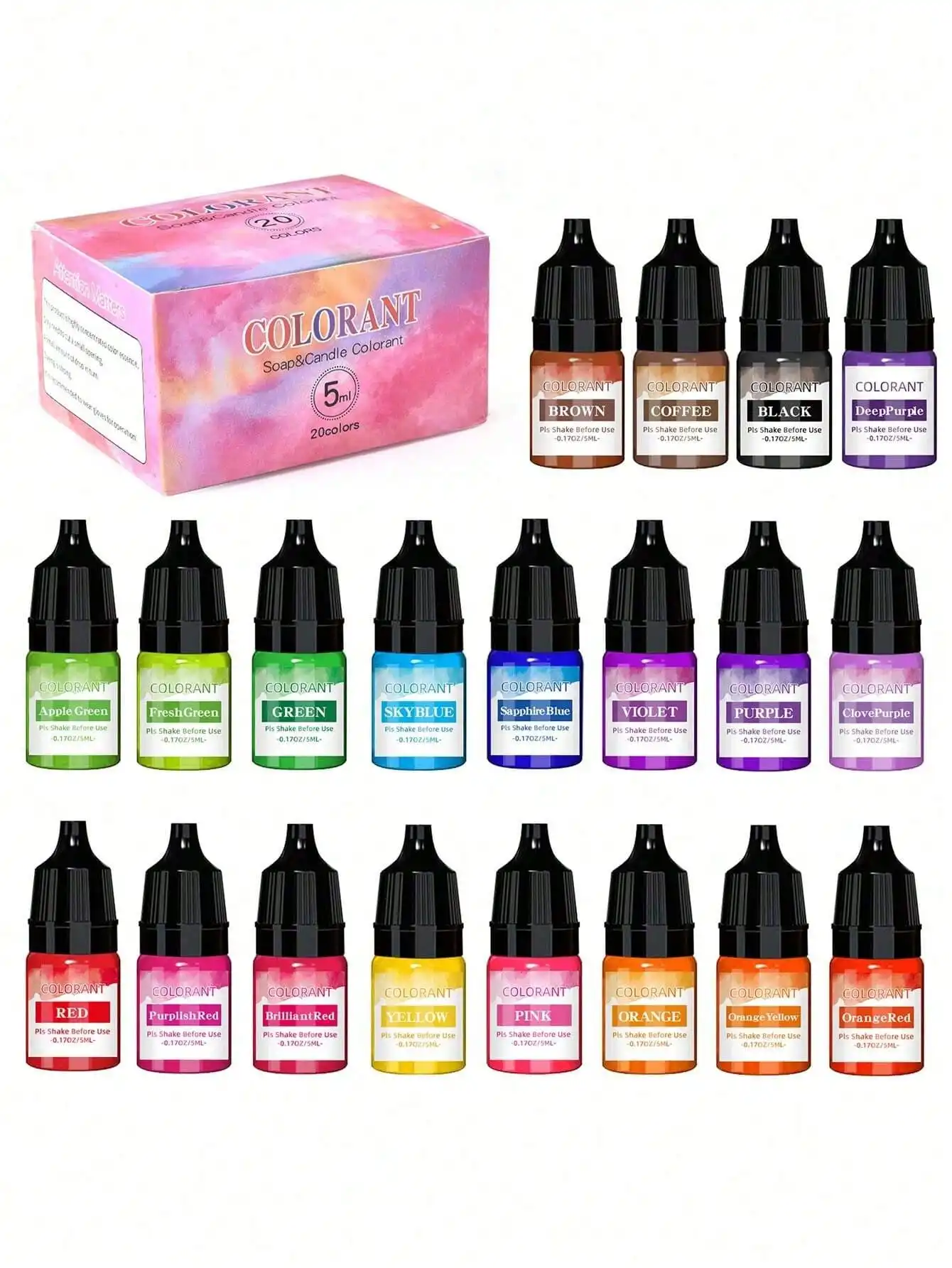 Candle Dye Chip - 5ml 20 Colors Candle Dye Suitable