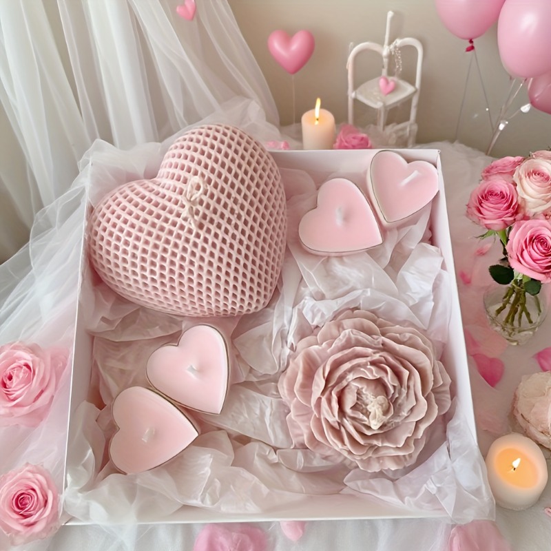2pcs Peony Flower Woven Heart  – обзор и цена Candle Making Bath