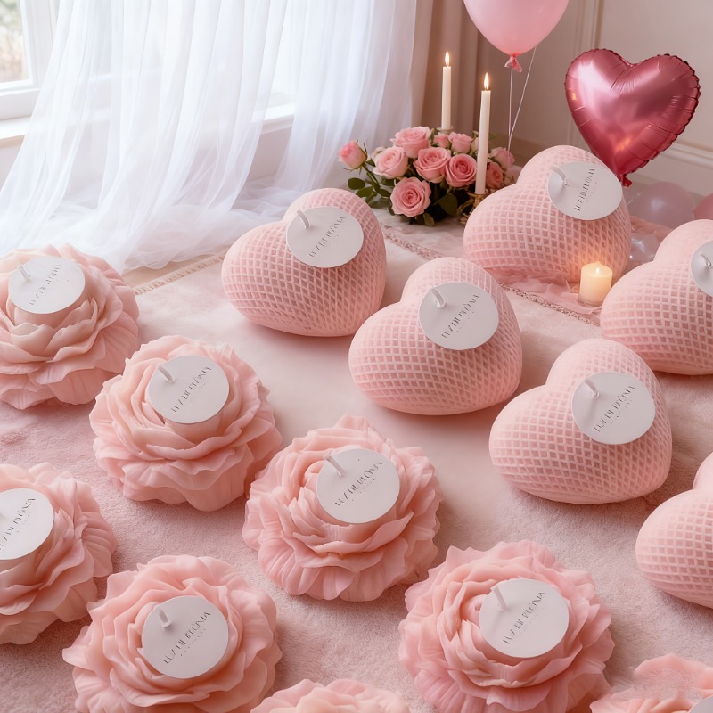 2pcs Peony Flower Woven Heart  – обзор и цена Candle Making Bath