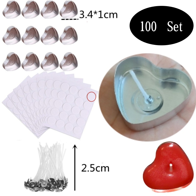 100 Sets Heart shaped Empty Al – обзор и цена Candle Making Kit Diy