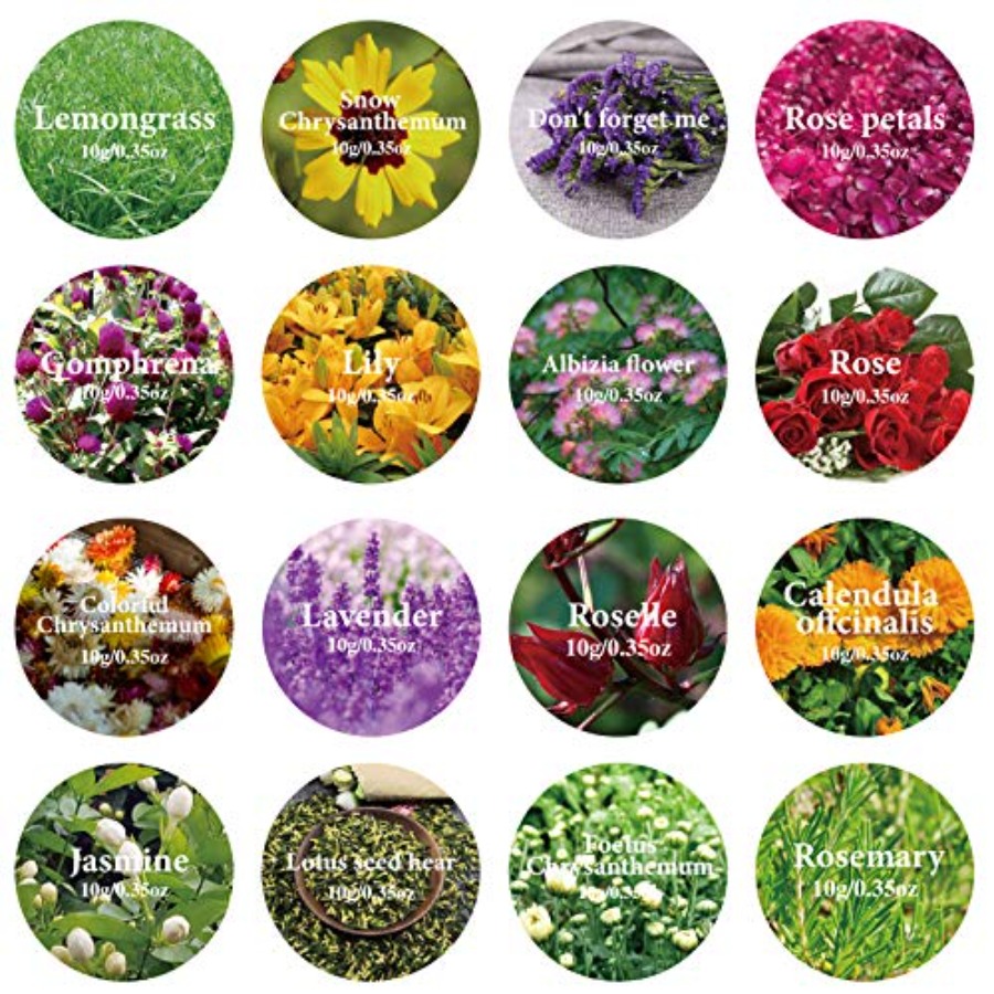 16 Bags Dried Flowers, 100% Na – обзор и цена Candle Making Bath