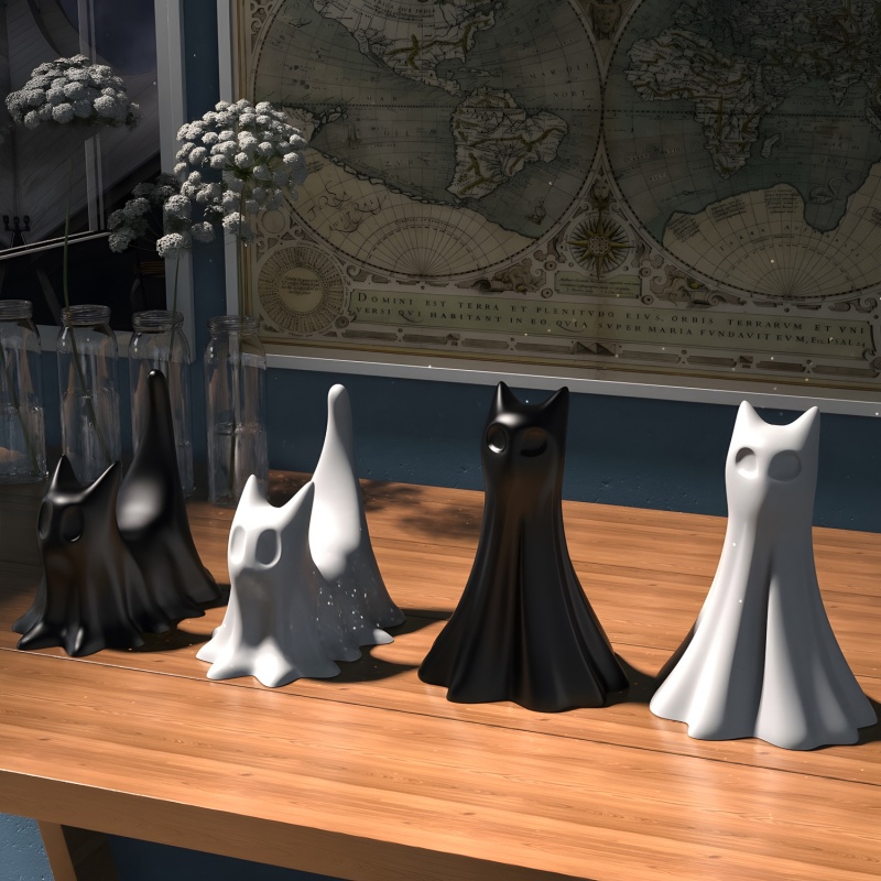 Ghost Cat Halloween Desktop Or – обзор и цена Candle Making Design