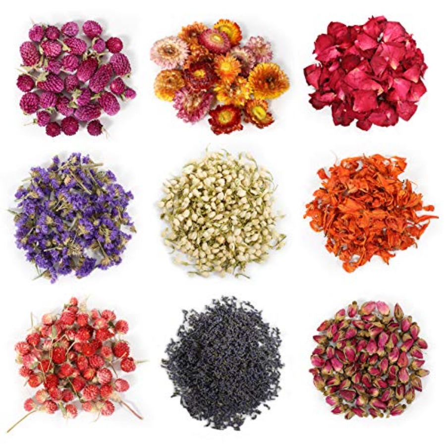 9 Bags Dried Flowers, 100% Nat – обзор и цена Candle Making Bath
