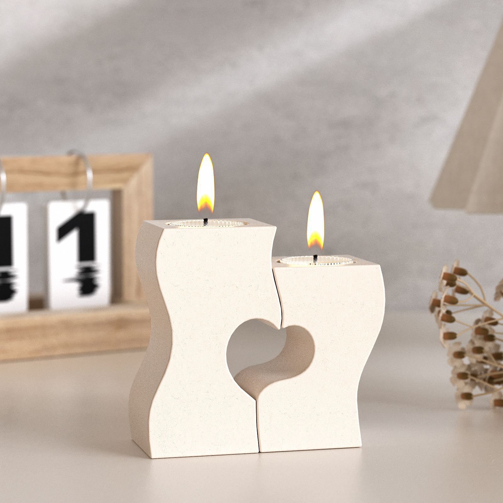S Heart Candlestick Silicone M – обзор и цена Candle Making Design