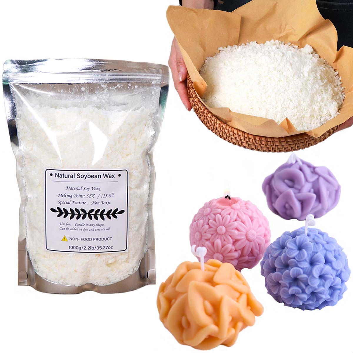 100/250/500/1000g Natural Soy  – обзор и цена Candle Making Kit Diy