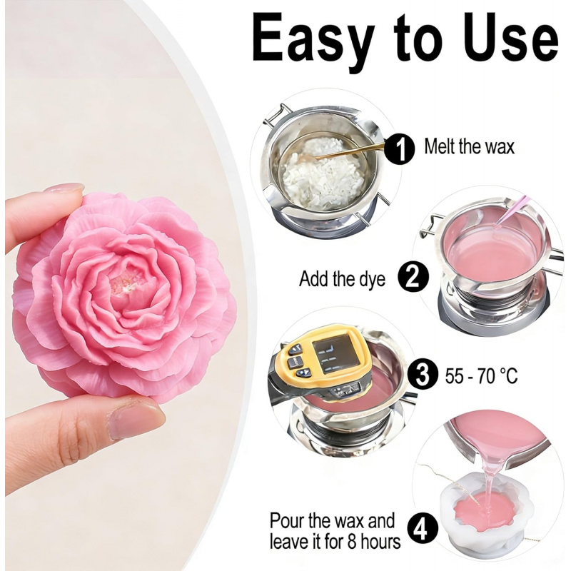 5Flower Candle Mold Set，3D Flo – обзор и цена Candle Making Kit Diy