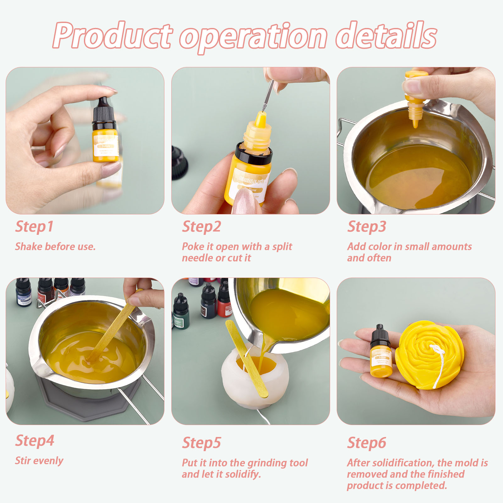 5ml/Bottle Candle Wax Pigment  – обзор и цена Candle Dye Chip