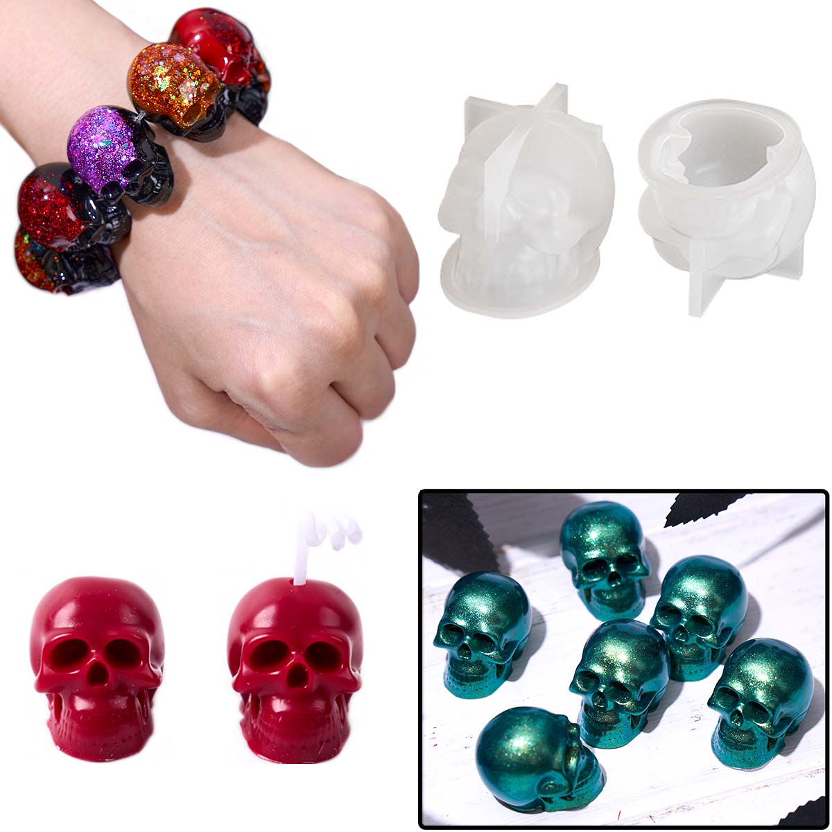 Halloween Ornament Mini Skull  – обзор и цена Candle Making Design